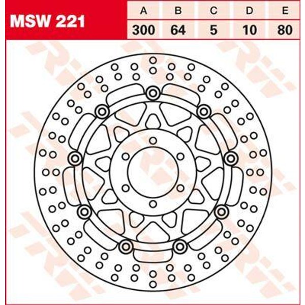 MSW221 - TRW Round Floating Brake Disc For Moto Guzzi Daytona 1000 I.E. 1992-1994 Front