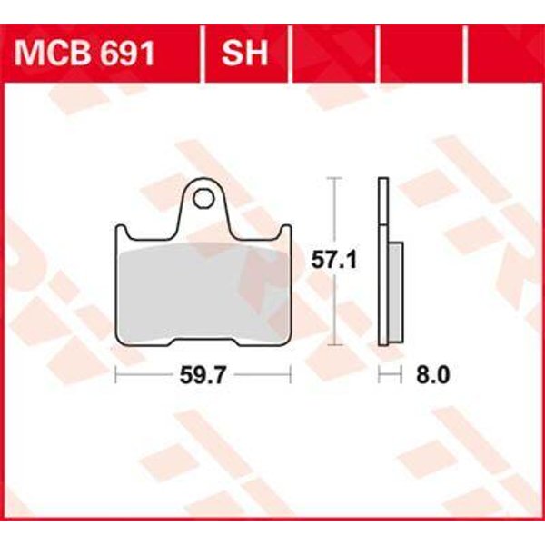 MCB691SH - TRW SH Series Sintered Rear Brake Pads For Honda CB 1300 Rear