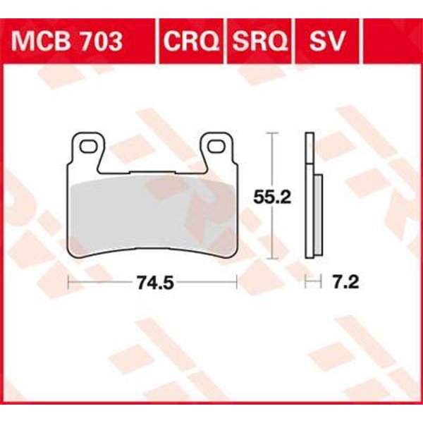 MCB703SV - TRW SV Series Sintered Brake Pads For Honda CB 1100 2013-2016 Front