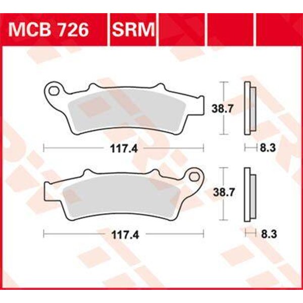 MCB726SRM - TRW SRM Series Sintered Brake Pads For Aprilia Atlantic 125 2003-2009 Front