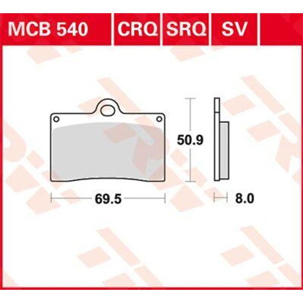 MCB540SV - TRW SV Series Sintered Brake Pads For Laverda 650 Black Strike 1998-1999 Front