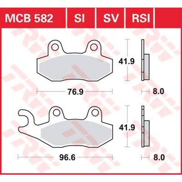 MCB582 - TRW All Round Sintered Metal Brake Pads For Triumph America 800 2002-2006 Rear