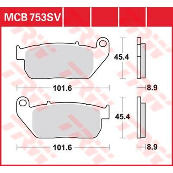 MCB753SV - TRW SV Series Sintered Brake Pads For Harley Davidson XL 1200 C 2004-2013 Front
