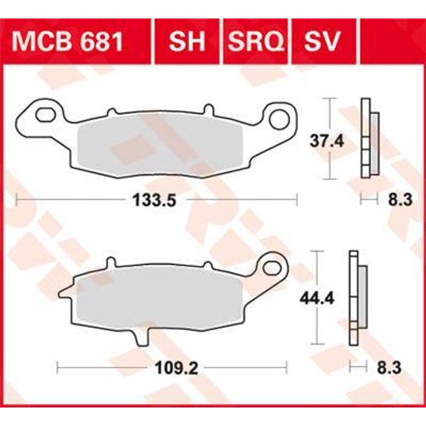 MCB681SV - TRW SV Series Sintered Brake Pads For Suzuki DL 1000 2002-2007 Front/Right