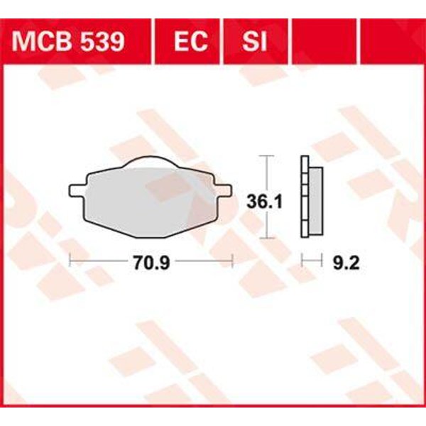 MCB539EC - TRW EC Series Ceramic Brake Pads For Sachs Bee 125 2008-2010 Front