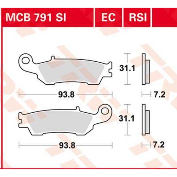 MCB791RSI - TRW RSI Series Sintered Race Brake Pads For Yamaha WRF250 2018-2021 Front