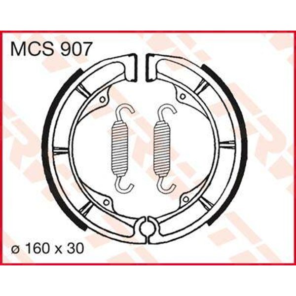 MCS907 - TRW Brake Shoes For Suzuki DR750S Big 1988 Rear