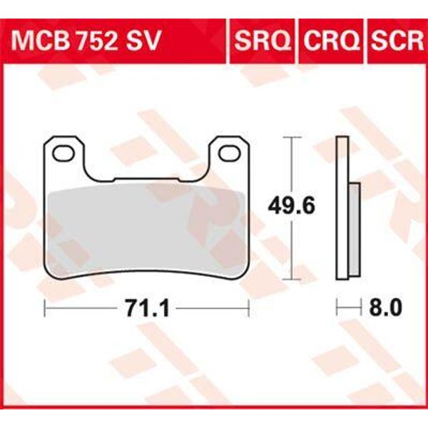 MCB752CRQ - TRW CRQ Series Carbon Race Brake Pads For Suzuki GSX1300R 2008-2012 Front