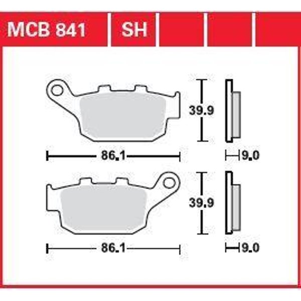 MCB841 - TRW All Round Sintered Metal Brake Pads For Honda CB500F 2013-2023 Rear