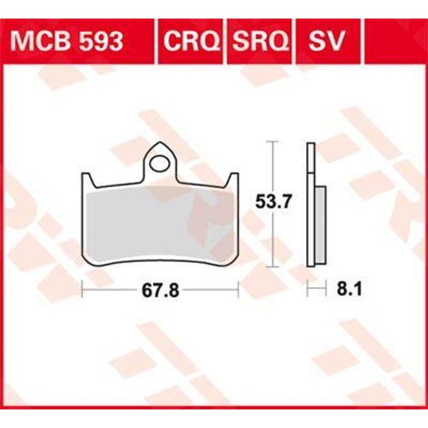 MCB593SV - TRW SV Series Sintered Brake Pads For Honda CB1000F 1993-1996 Front