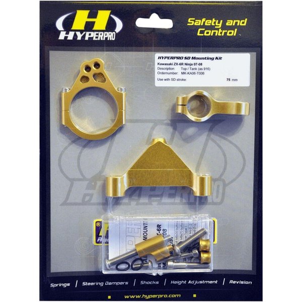 MK-KA06-B008 - Hyperpro Steering Damper Mounting Kit For Kawasaki KLE 650 2007-2014 - Gold