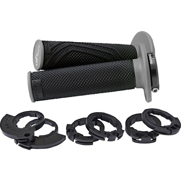 D20046C4052H8-0 - Domino D200 Lock-On Grips With All Cams - Black/Grey