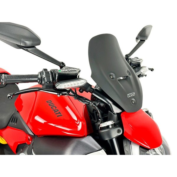 DU029NO - WRS Windscreen For Ducati Diavel V4 1200 ABS 2023-2025 33.5 cm (13-1/4") - Black