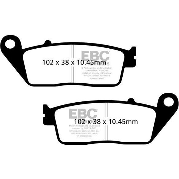 SFA608 - EBC SFA Series Organic Scooter Brake Pads For Kymco Grand Dink 300 I 2012-2015 Rear