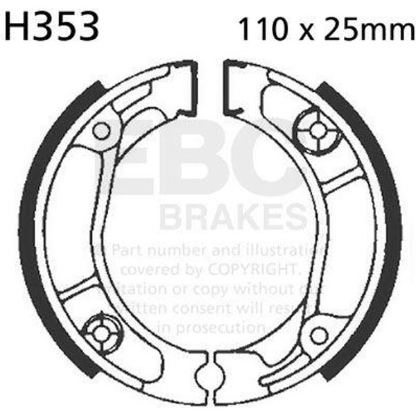 H353 - EBC Standard Brake Shoes For Honda AFS 110 Wave 2012-2016 Rear