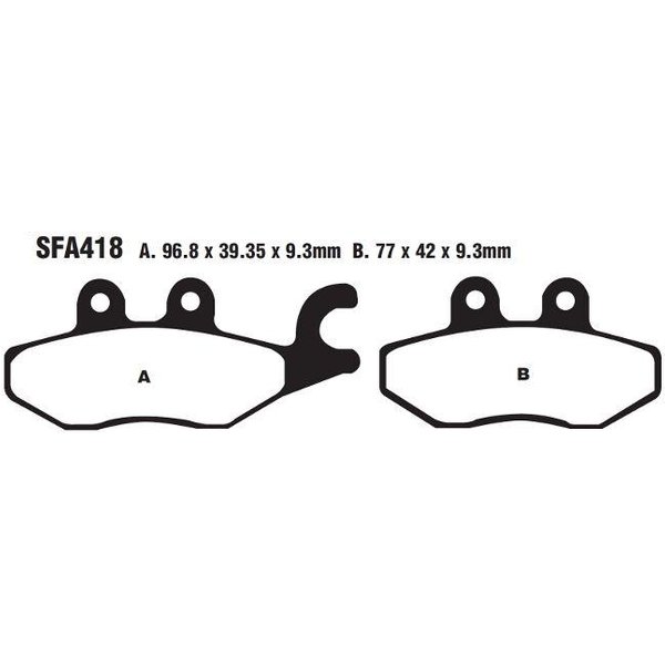 SFA418 - EBC SFA Series Organic Scooter Brake Pads For Piaggio Beverly 125 I.E. 2011-2015 Rear