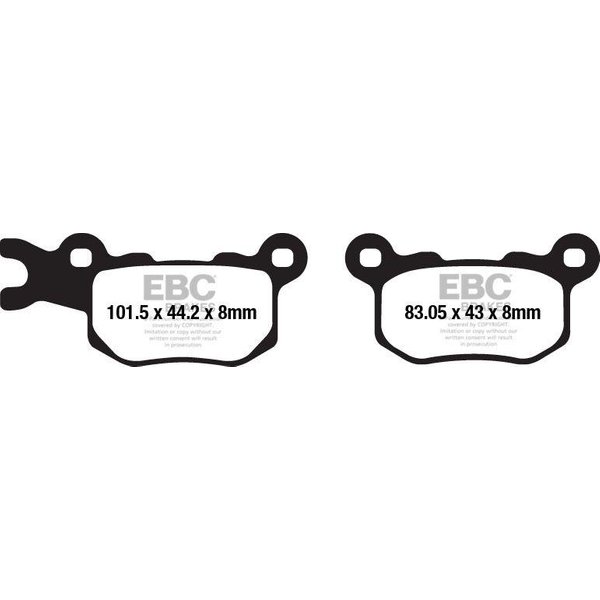 FA685TT - EBC TT Sport Carbon Fusion Brake Pads For Can Am Defender HD10 4X4 2016-2018 Rear Right