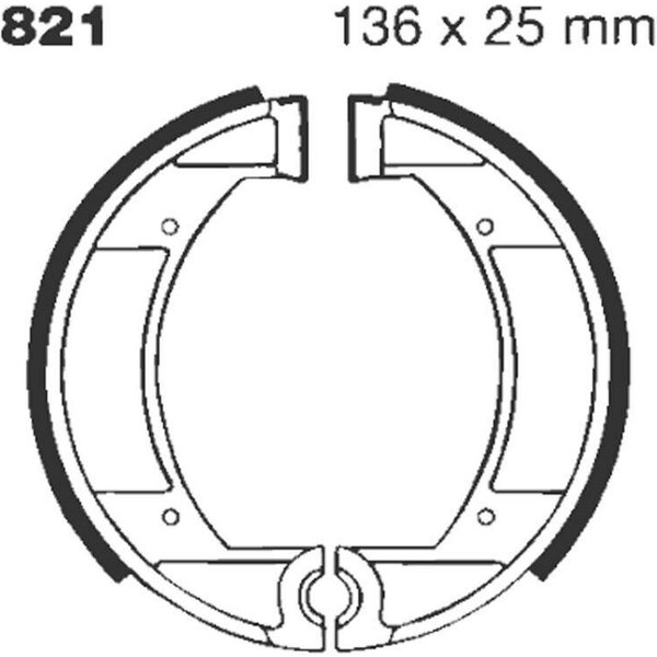 821G - EBC G Grooved Brake Shoes For Maico F 100 Piccolo 1934-1950 Front
