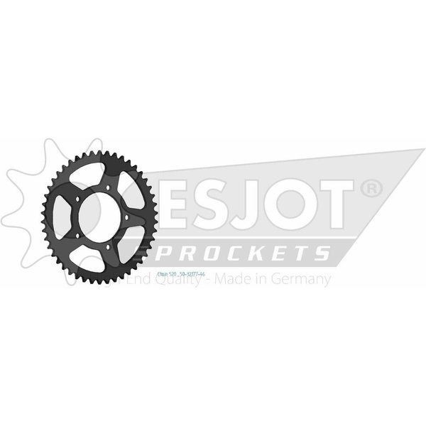 50-32177-46 - Esjot Standard 520 Sprocket For Zontes 125 G1 ABS 2021-2023 Rear Black 46T
