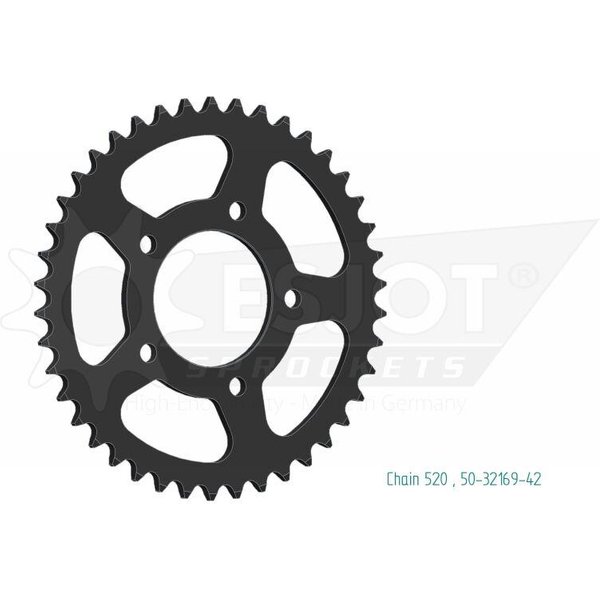 50-32169-42 - Esjot Standard 520 Sprocket For Mash Family Side 400 2019 Rear Black 42T