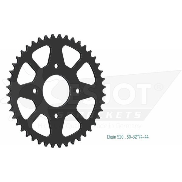 50-32174-44 - Esjot Standard 520 Sprocket For Sym CR 300 I 2019-2020 Rear Black 44T