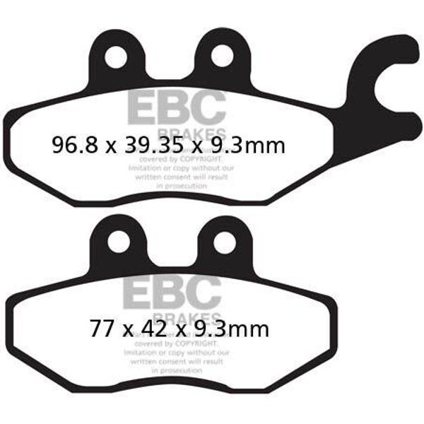 SFAC418 - EBC SFAC Carbon Series Scooter Brake Pads For Piaggio Beverly 125 I.E. 2011-2015 Rear