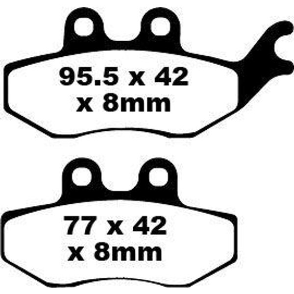 SFA374 - EBC SFA Series Organic Scooter Brake Pads For ItalJet Jupiter 250 2002-2003 Rear
