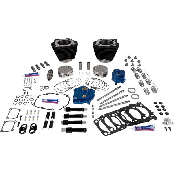 310-1394 - S&S Cycle 129" Power Package Engine Performance Kit For Harley Davidson FLDE 1750 ABS 2018-2020 - Black/Non-Highlighted Fins