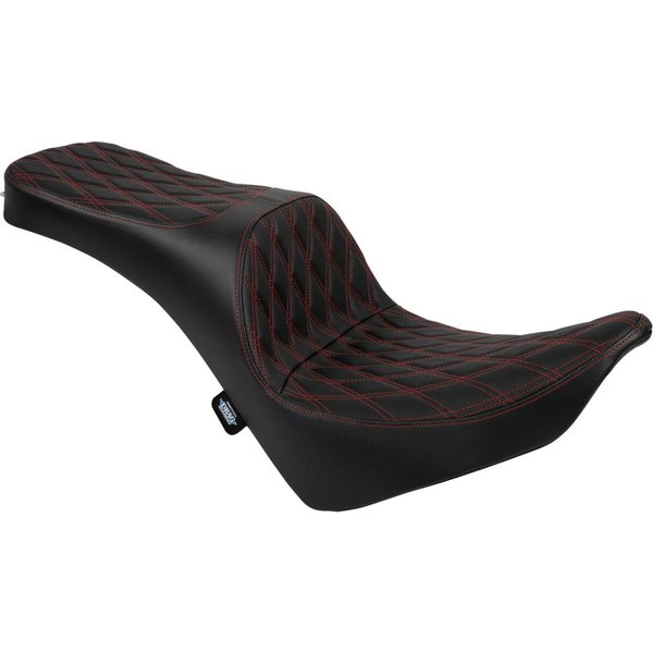 4719D - Drag Specialties Freedom Touring Double Diamond Seat For Harley Davidson FLDE 1750 ABS 2018-2020 - Black/Red