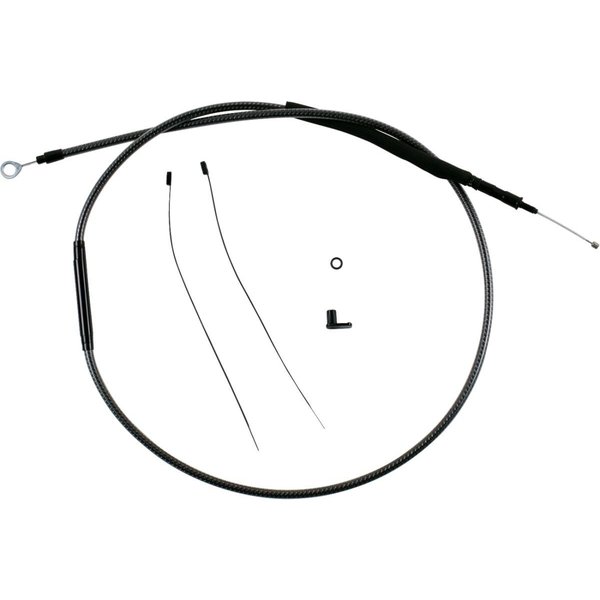 7210-68 - Magnum Shielding Redesigned Polished KarbonFibr Clutch Cable For Harley Davidson FLHR 1340 1994-1998 174.5 cm (68-11/16") - Carbon Fiber/Silver
