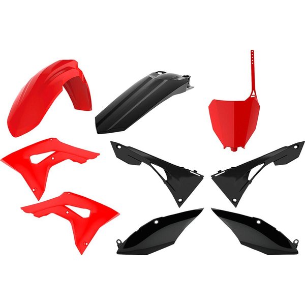 91538 - Polisport Plastics Kit For Honda CRF250R 2018-2021 - Black/Red