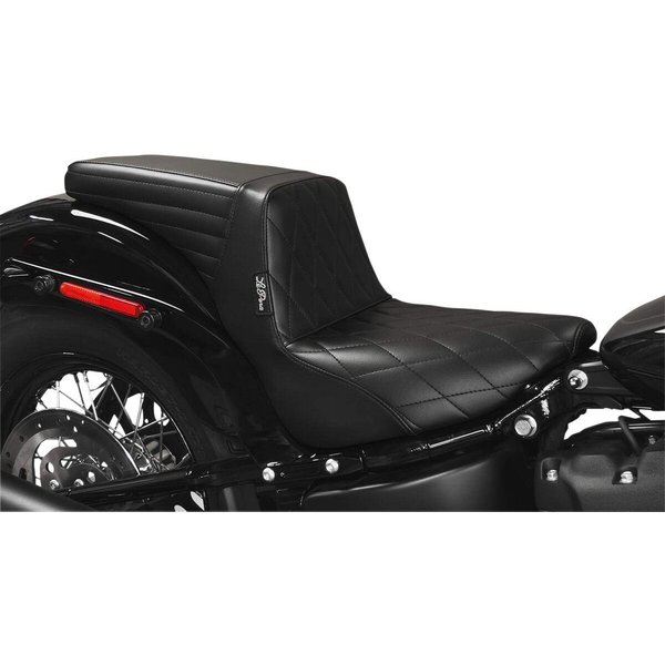 LGY-590DM - LE Pera Kick Flip Biker Gel Seat For Harley Davidson FLSL 1750 ABS 2018-2021 Diamond - Black
