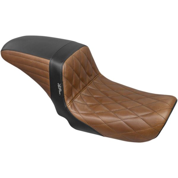 LK-591DMBRNBK - LE Pera Kickflip Seat For Harley Davidson FLD 1690 2012-2013 Diamond - Black/Brown