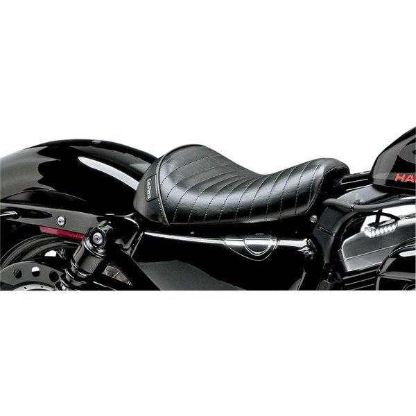 LK-006PT - LE Pera Bare Bones Solo Seat For Harley Davidson XL1200C 2004-2019 Pleated - Black