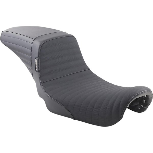 LK-591DLPTGP - LE Pera Kickflip Daddy Long Legs Seat For Harley Davidson FLD 1690 2012-2013 Pleated w/Gripp Tape - Black
