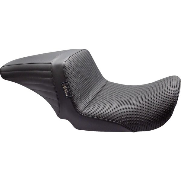 LKU-591BW - LE Pera Kickflip Up Front Seat For Harley Davidson FLD 1690 2012-2013 Basketweave - Black