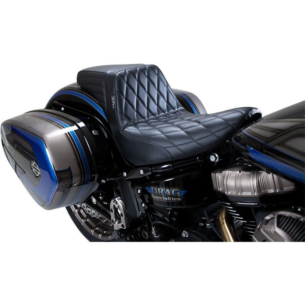 LGYR-590DM - LE Pera Kick Flip Biker Gel Seat For Harley Davidson FLSB 1750 ABS 2018-2024 Diamond - Black