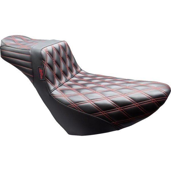 LYR-580DLDD-R01 - LE Pera Tailwhip Daddy Long Legs Seat For Harley Davidson FLSB 1750 ABS 2018-2021 Double Diamond - Black/Red