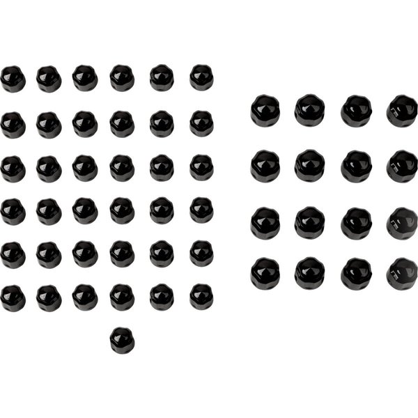 70022 - Ciro Engine Bolt Cover Caps For Harley Davidson FLDE 1750 ABS 2018-2020 - Black