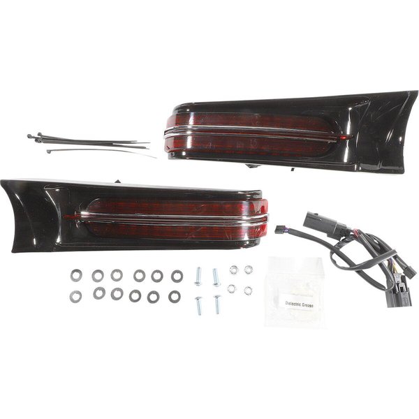 40049 - Ciro Filler Panel Lights For Harley Davidson FLH 1868 ABS 2021 Rear Red - Black