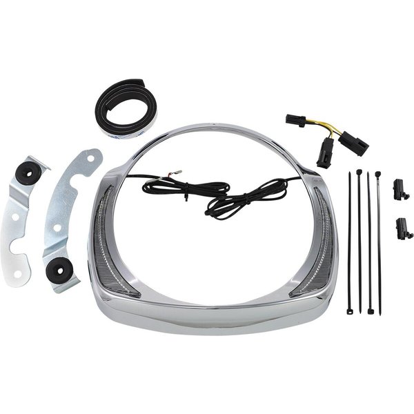 45200 - Ciro Fang Headlight Bezels For Harley Davidson FLH 1868 ABS 2021 Chrome Clear