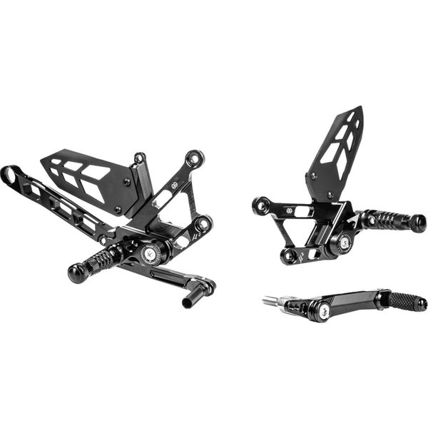 MUE2-Y03-B - Gilles MUE2 Rearset For Yamaha MT-10 ABS 2022-2024 - Black/Silver