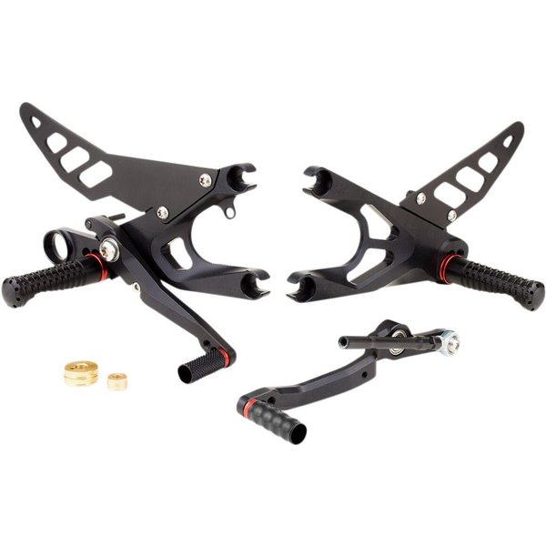 FXR-Y07-B - Gilles FXR Rearset For Yamaha YZF-R6 600 2017-2020 - Black/Red