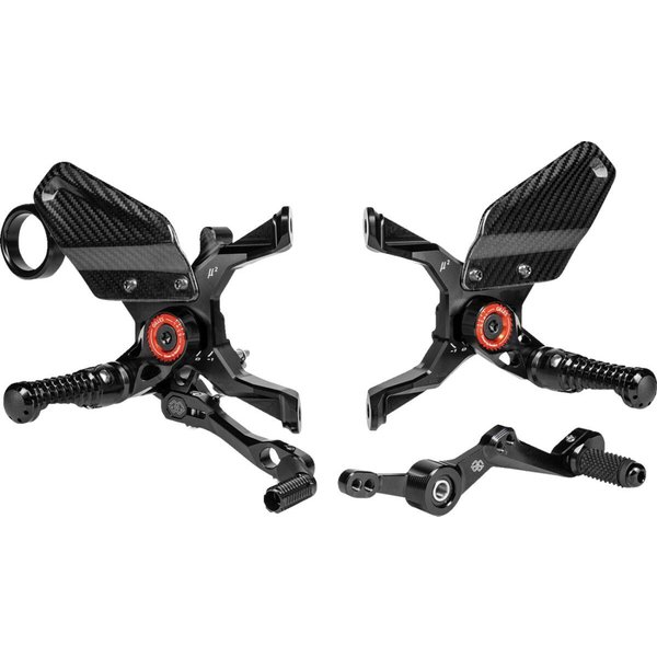 MUE2-BM05-B - Gilles MUE2 Rearset For BMW M 1000 R ABS 2023-2024 - Black/Red