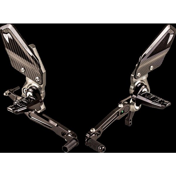 RCT10GT-IN01 - Gilles Adjustable Rearset For Indian FTR 1200 ABS 2019-2024 - Black/Silver