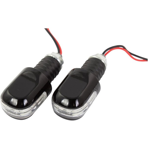 BEWLED20 - Bike It Black 18mm Bar Ends With Amber LED Indicators