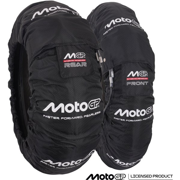MGPWARM26 - MotoGP Tyre Warmer Set For Front 120/70-17" & Rear 200/55-17" With UK 3 Pin Plug