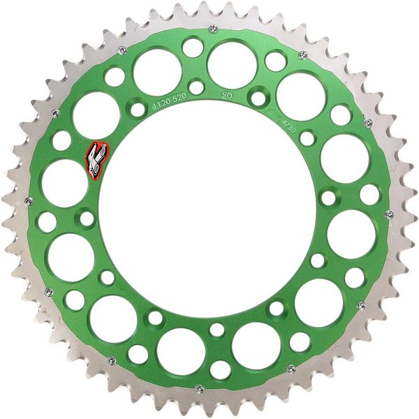 1120-520-50GPGN - Renthal Twinring Sprocket For Kawasaki KDX250 1983-1994 Rear 50T - Green