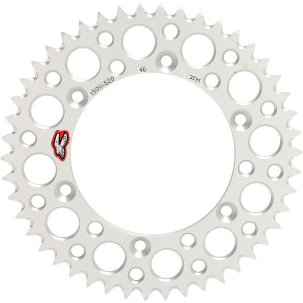 150U-520-46GBSI - Renthal Ultralight Sprocket For Yamaha WRF250 2001-2025 Rear 46T - Silver