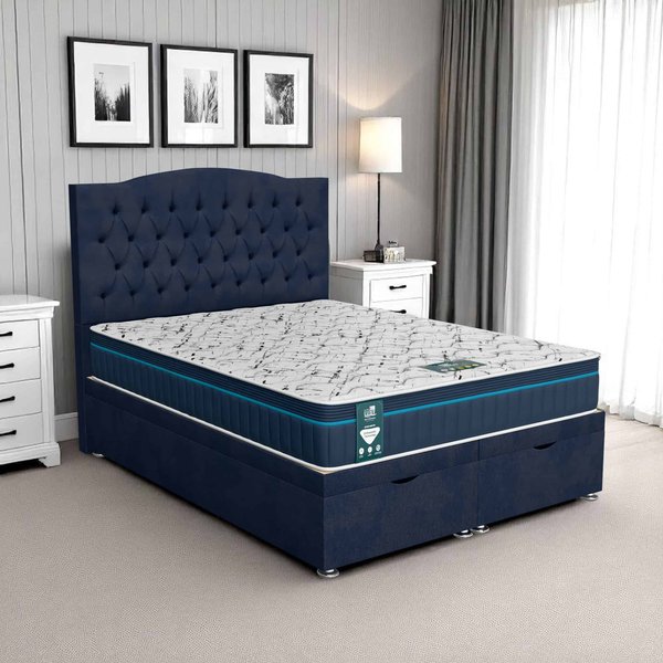 Luxe Chesterfield Ottoman - Venice Marine, Single 90 x 190 cm